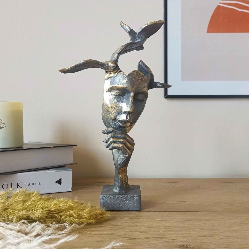 Kuşlu Mask Biblo Gri