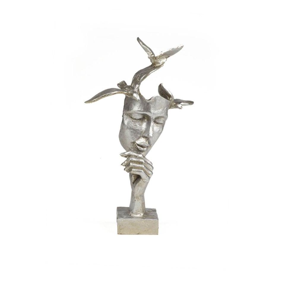 Kuşlu Mask Biblo Gümüş