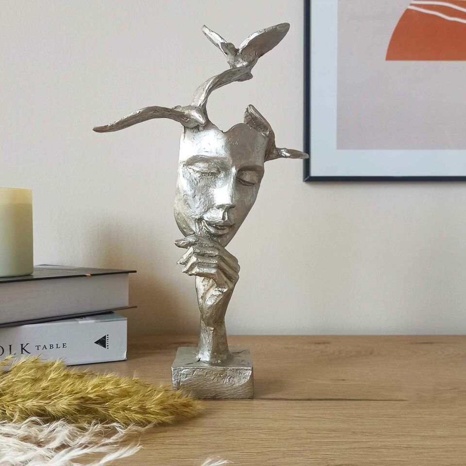 Kuşlu Mask Biblo Gümüş