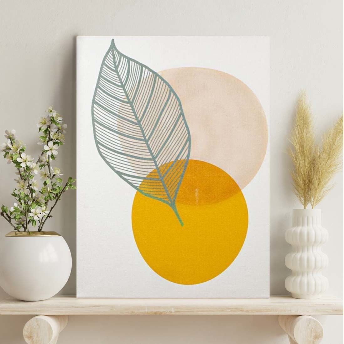 Yaprak Desenli Tasarım Tablo 50CMX70CM