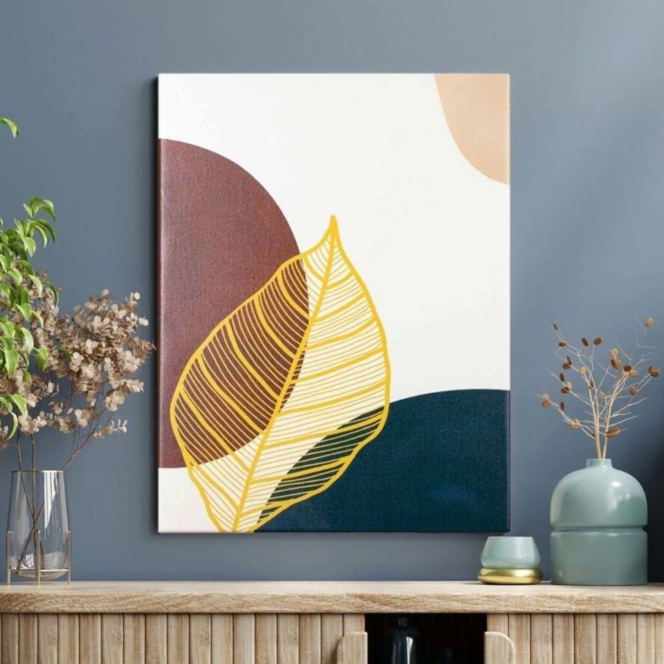 Yaprak Desenli Tasarım Tablo 50CMX70CM