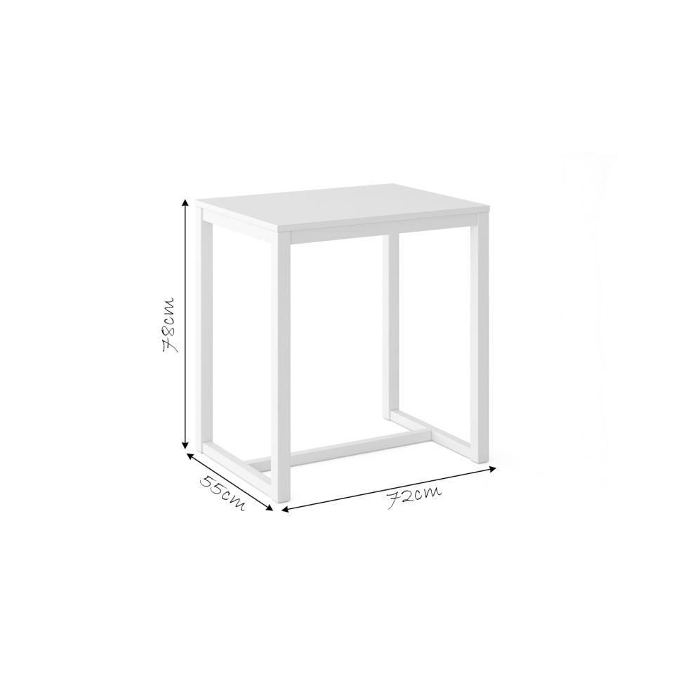 Hector 72 Snack Masası Beyaz-Beyaz