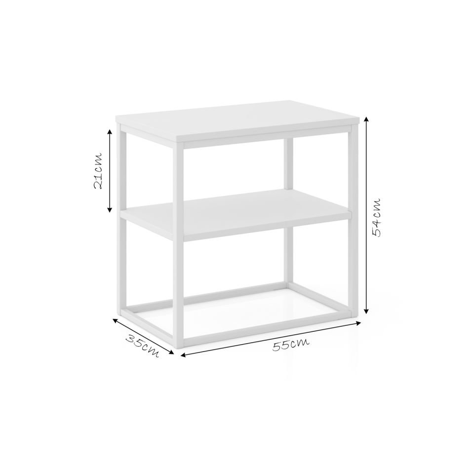 Grace'd 55 Yan Sehpa Beyaz-Beyaz