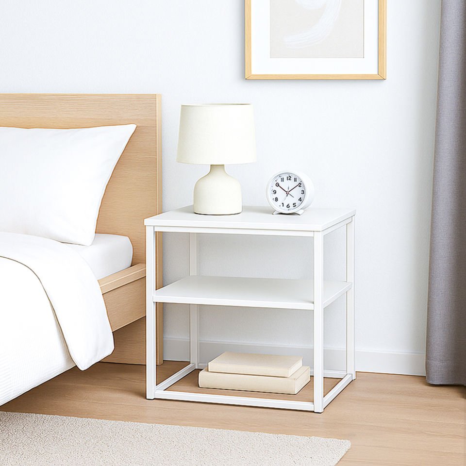 Grace'd 55 Komodin Beyaz-Beyaz