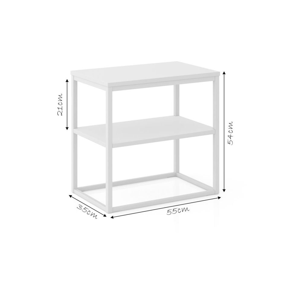 Grace'd 55 Komodin Beyaz-Beyaz