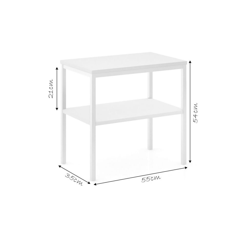 Connell 55 Yan Sehpa Beyaz-Beyaz