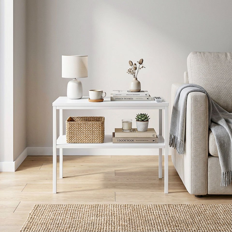 Connell 72 Yan Sehpa Beyaz-Beyaz