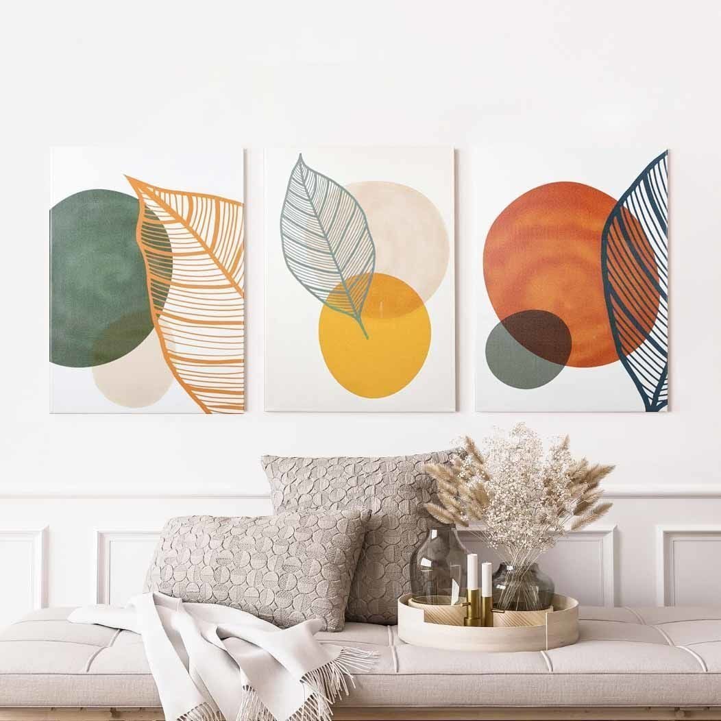 3'lü Yaprak Desenli Tasarım Tablo 30CMX40CM