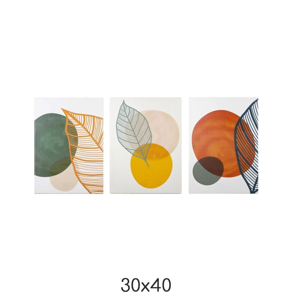 3'lü Yaprak Desenli Tasarım Tablo 30CMX40CM