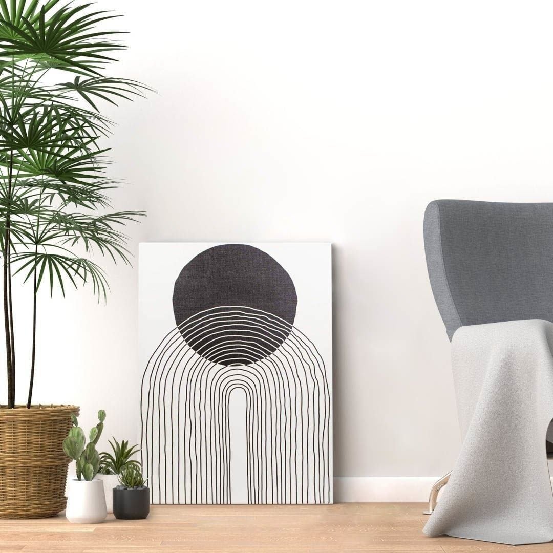 Siyah Beyaz Gökkuşağı ve Güneş 30CMX40CM