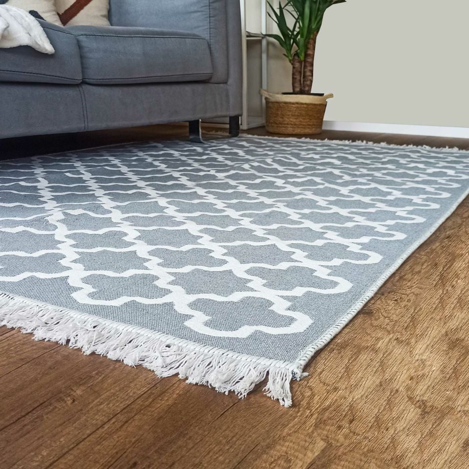 Çift Taraflı Karo Desenli Kilim 120X180